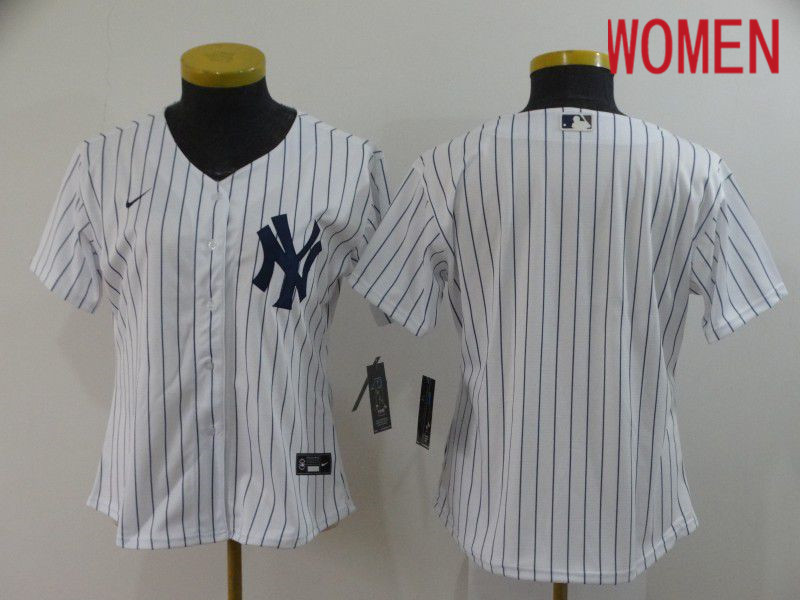 Women New York Yankees Blank White 2020 Nike MLB Jerseys